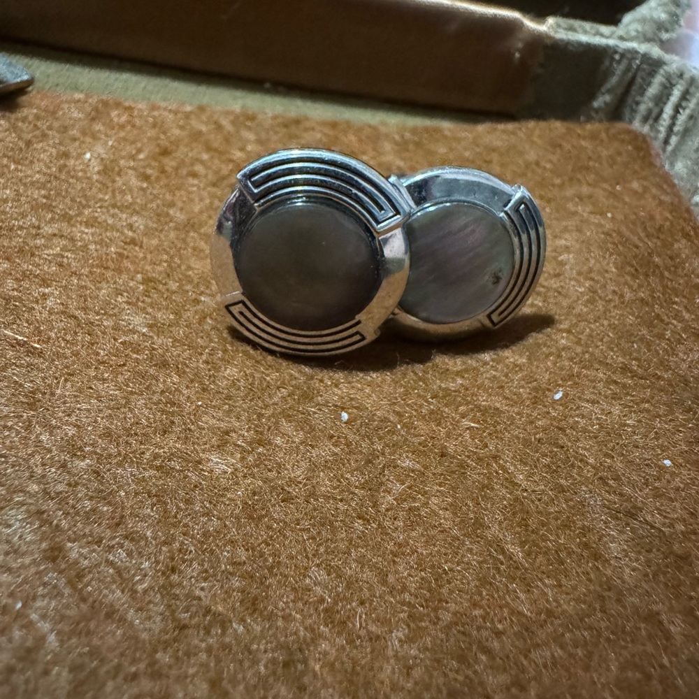 Swank Silver and purple Cufflinks